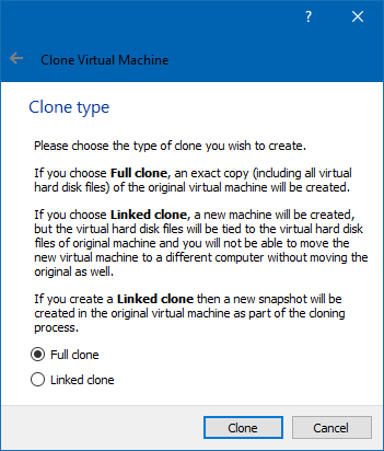 Clone VM Virtual box
