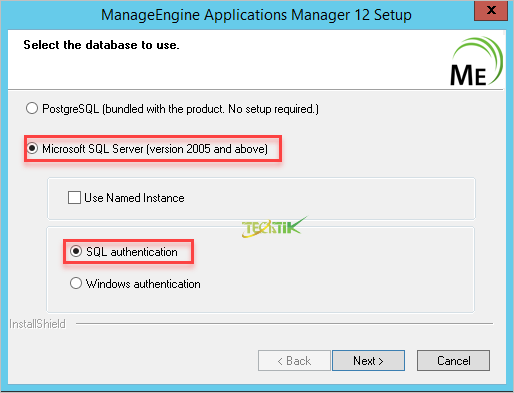install database SQL Server 