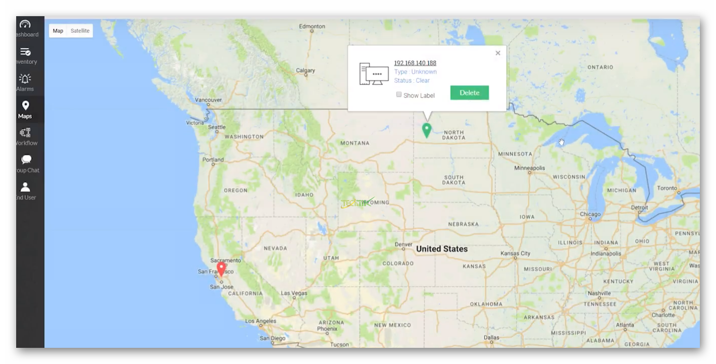 Integrating google maps with OpManager 