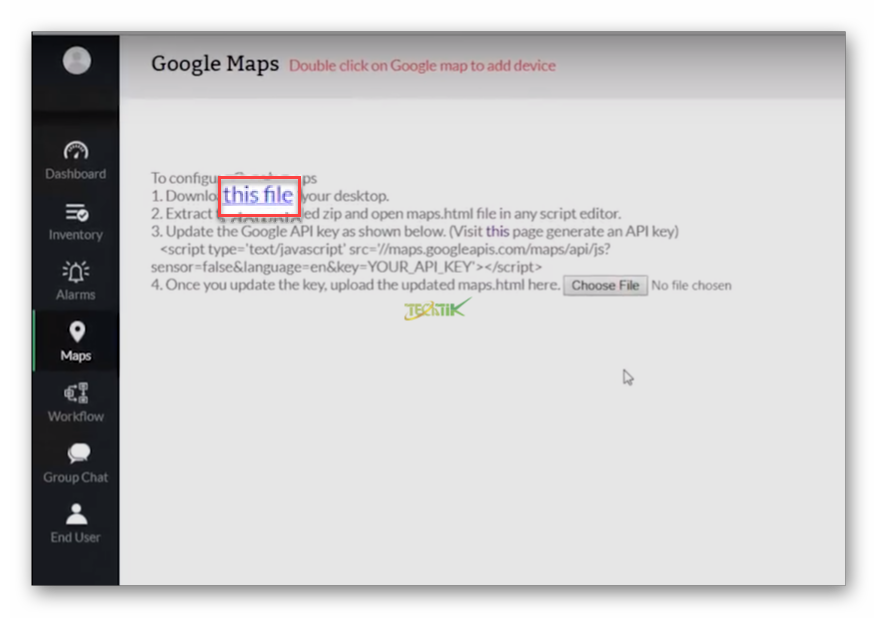 Integrating google maps with OpManager
