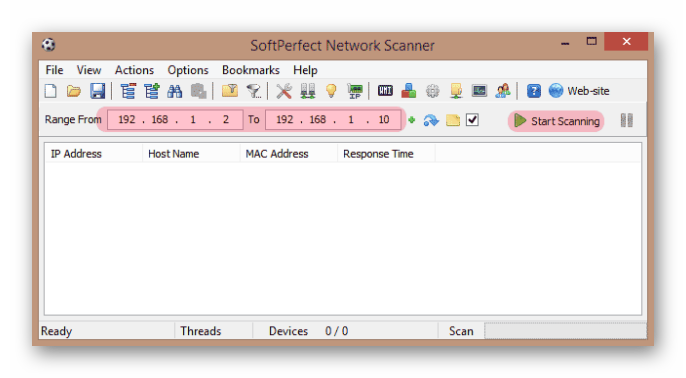 تصویر از اسکن شبکه با SoftPerfect scanner
