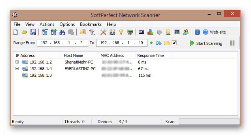 SoftPerfect scanner 