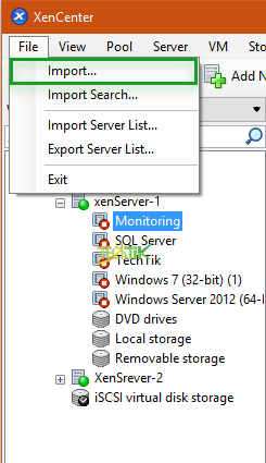 Export & Import VM XenServer