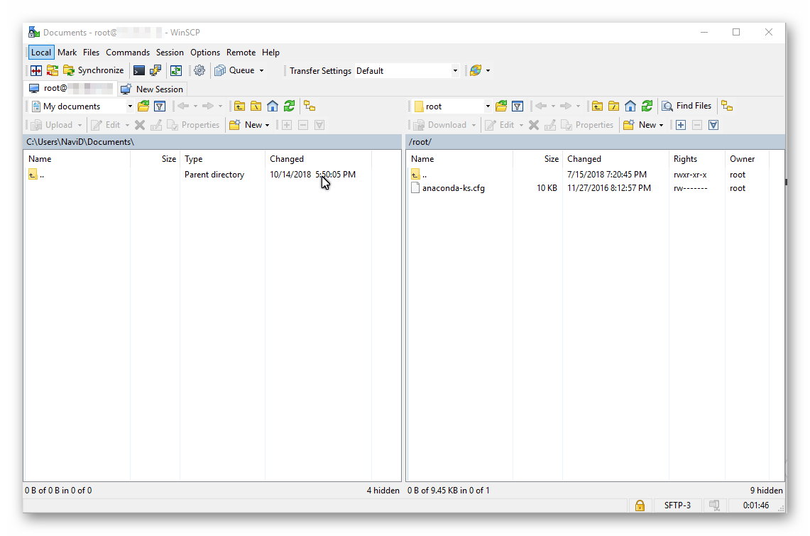 انتقال فایل از طریق winSCP بین ویندوز و لینوکس