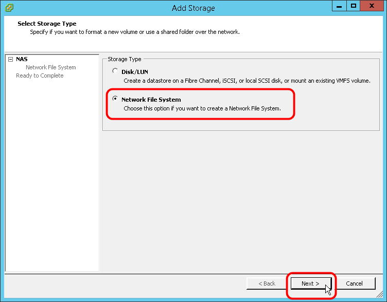 استفاده از NFS Target به عنوان دیتااستور در VMware vCenter از طریق vSphere Client