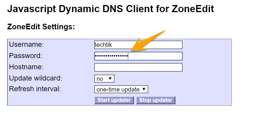 پیکربندی Javascript Dynamic DNS Client for ZoneEdit