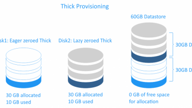 تصویر از انواع Disk Type (یا Thick و Thin) در VMware ESXI در ماشین مجازی